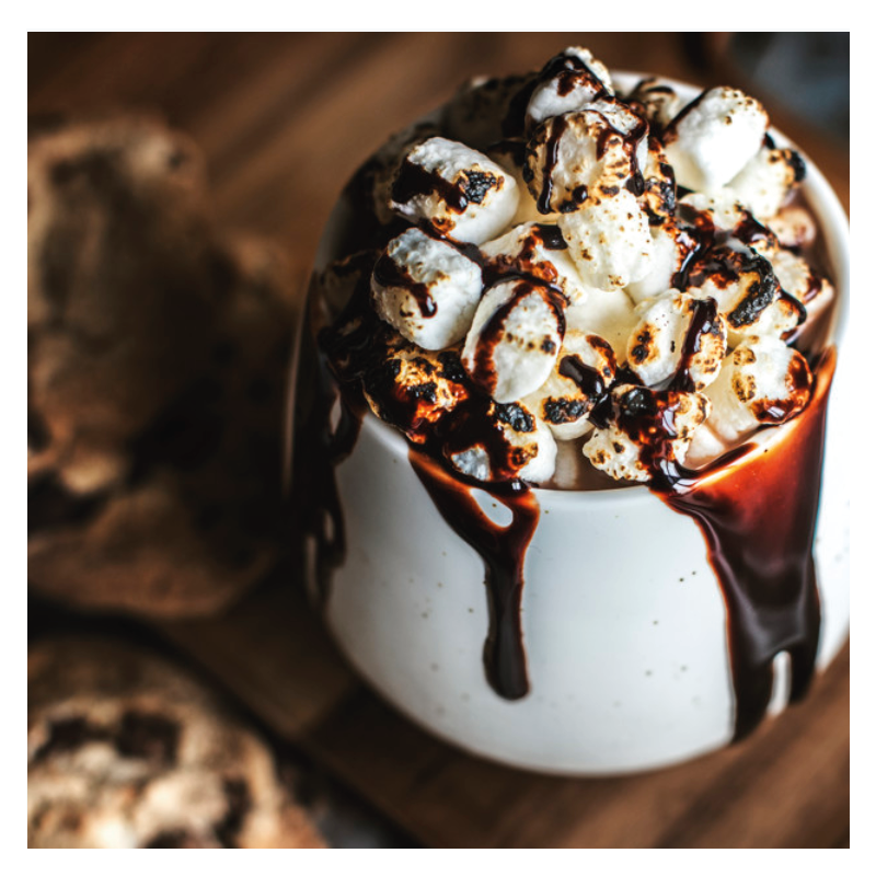 Heisse Schokolade aus Kaffeeautomat fuer Produktion